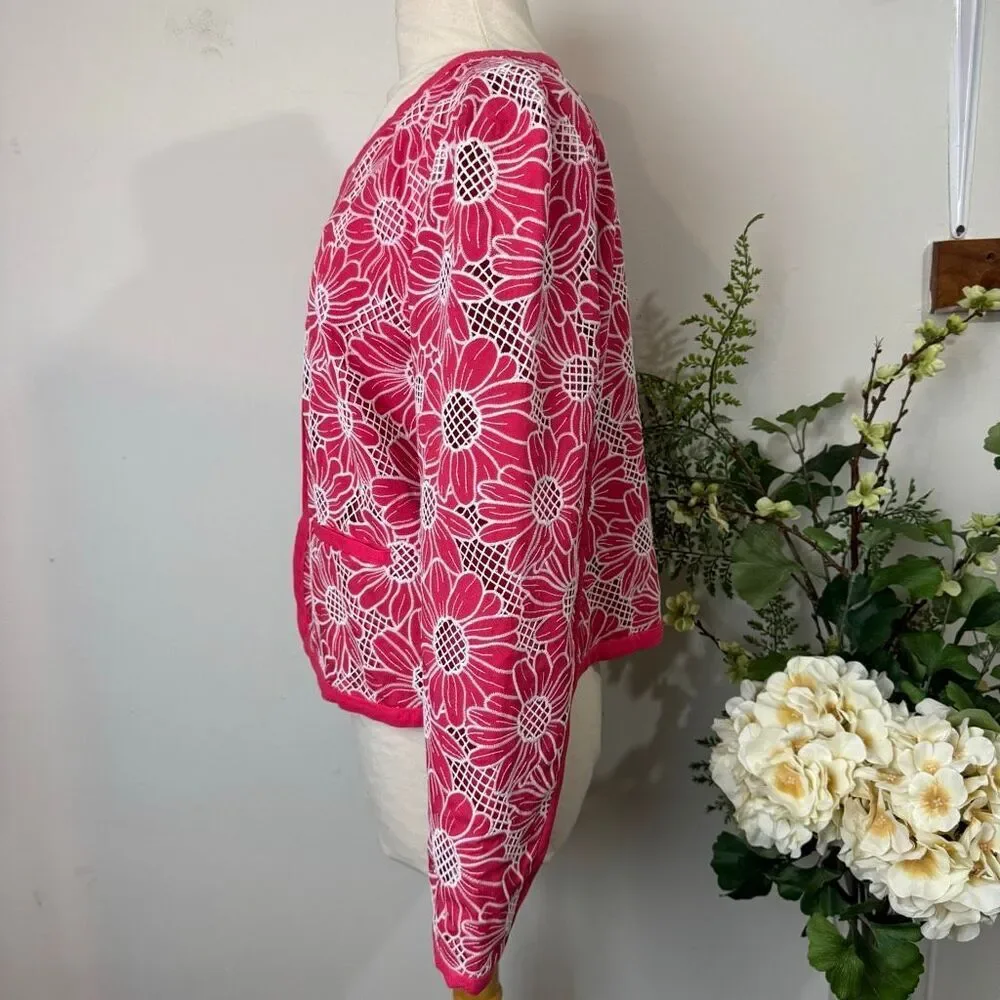 Dolan Left Coast * Lace Floral Jacket in Coral NWT New | Anthropologie | Large